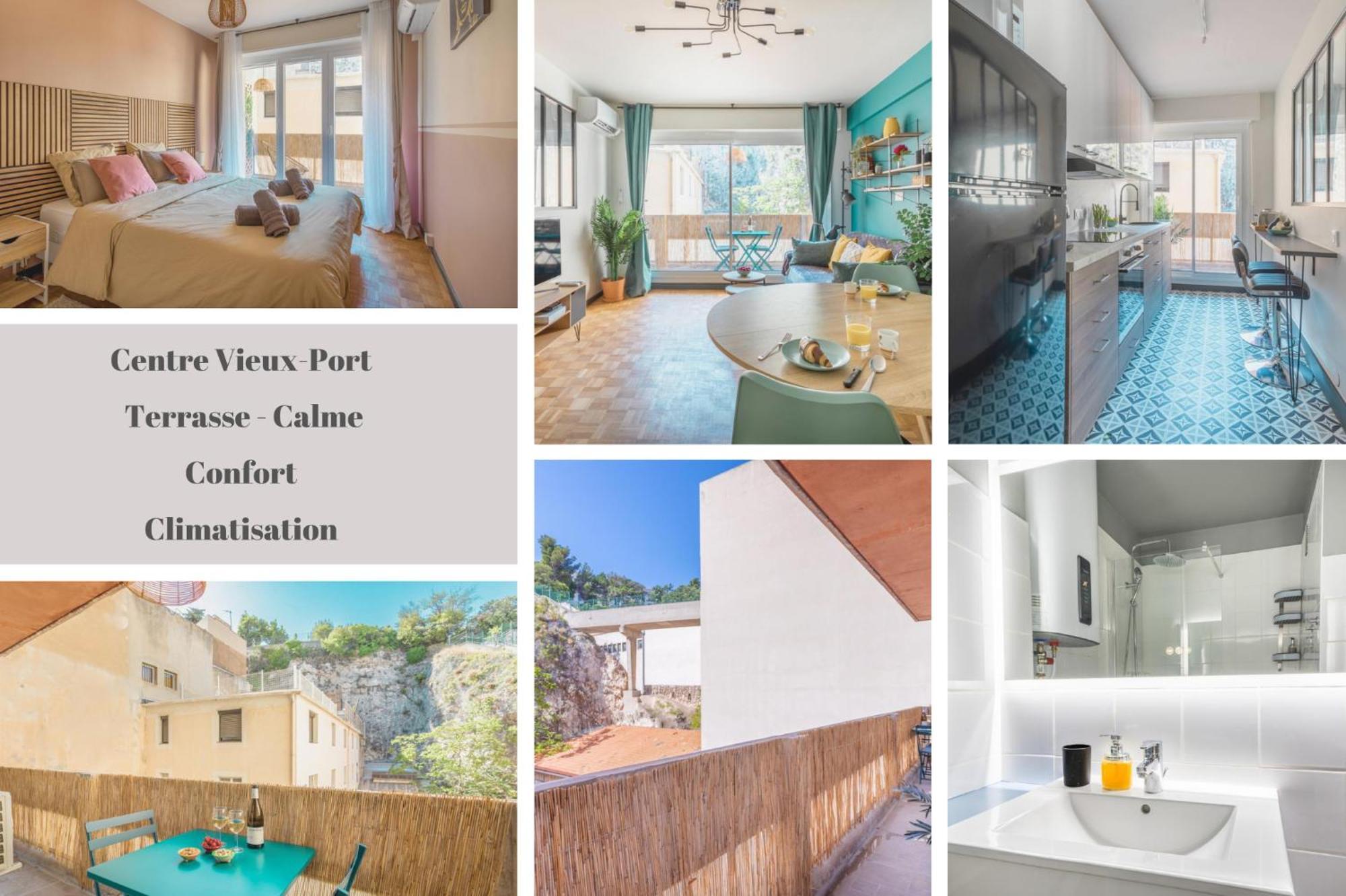 Apartment Divine Idylle Vieux-port Terrasse Clim